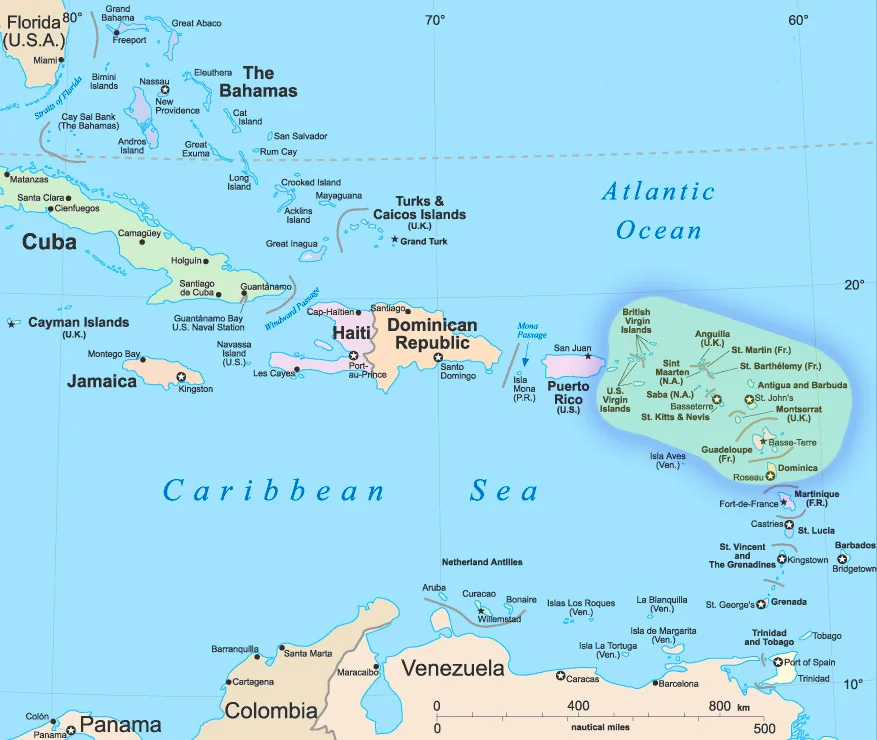 Location de yacht dans les îles sous le vent des Caraïbes